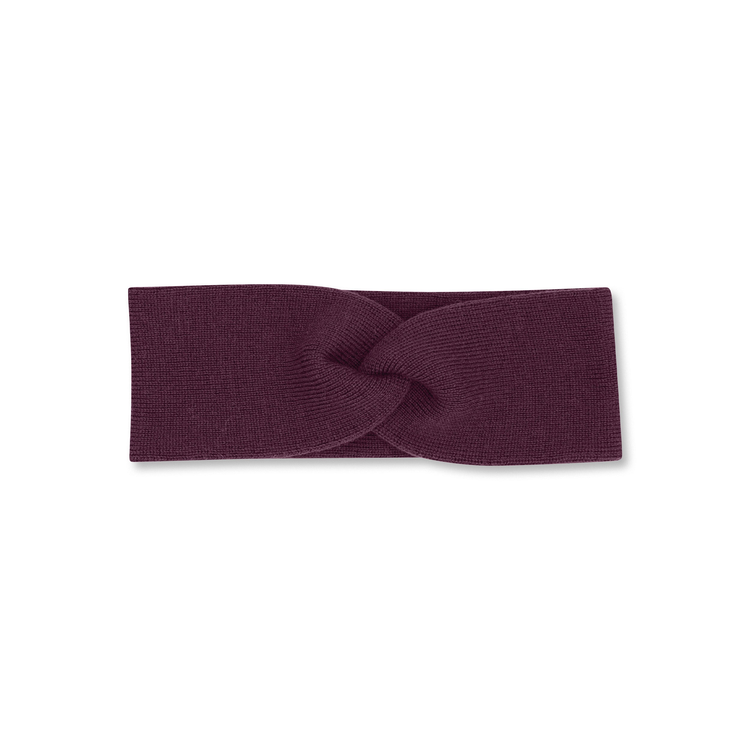 Product photo of a twisted grape purple headband, set against a plain background.